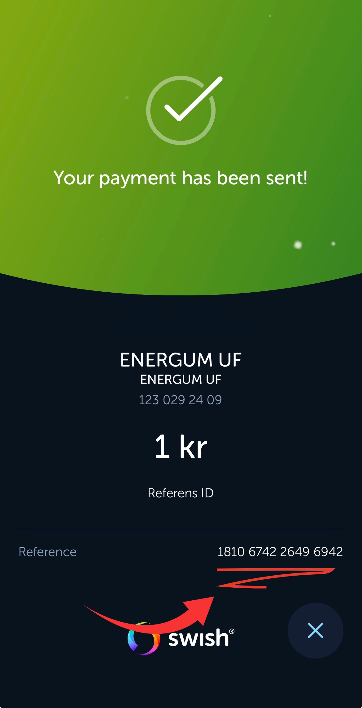 Referens-ID i form av telefonnummer